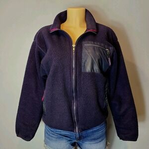 Patagonia Vintage 90s Womens Synchilla Fleece Full Zip Jacket Size 10‎ Pocket